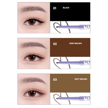 PEACH C Slim Waterproof Fixxyliner - Eyeliner 3 Colours no smudge korean beauty 2mm slim tip