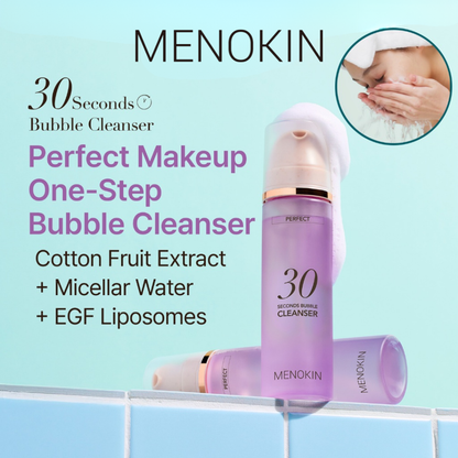 MENOKIN - 30 Sec Cotton Bubble Cleanser 150ml, Low pH Gentle Double Facial Cleanser