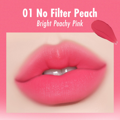 PEACH C Blurry Filter Lip & Cheek Tint - Buttercream Matte Lip Tint blurring effect - 5 Colours