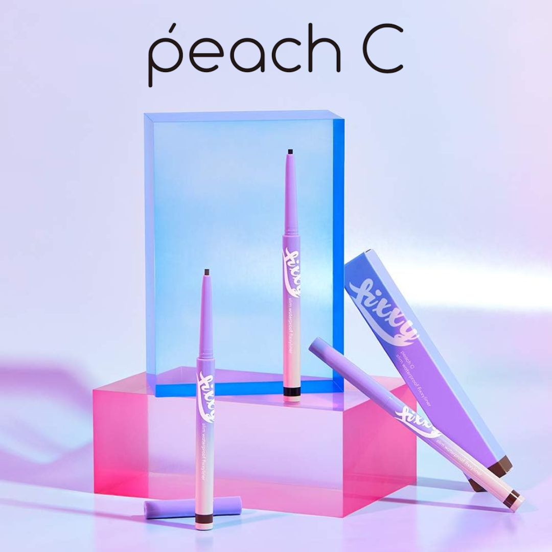 PEACH C Slim Waterproof Fixxyliner - Eyeliner 3 Colours no smudge korean beauty 2mm slim tip