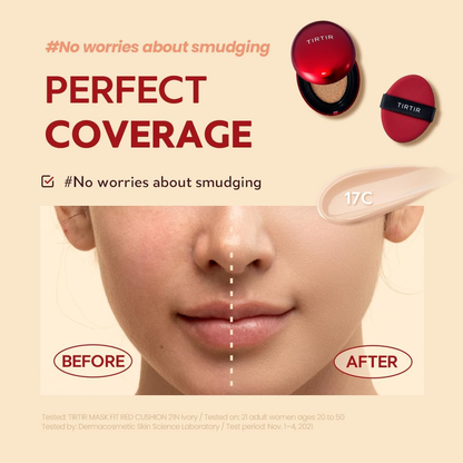 TirTir Mask Fit Red Cushion Foundation (Mid-Coverage - Semi Glow)