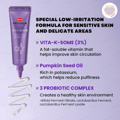 [HANMI] pro-calm red x cream 18ml – 3% vitamin k, dark circle care & puffiness soothing after-care