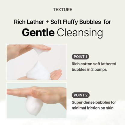 MENOKIN - 30 Sec Cotton Bubble Cleanser 150ml, Low pH Gentle Double Facial Cleanser