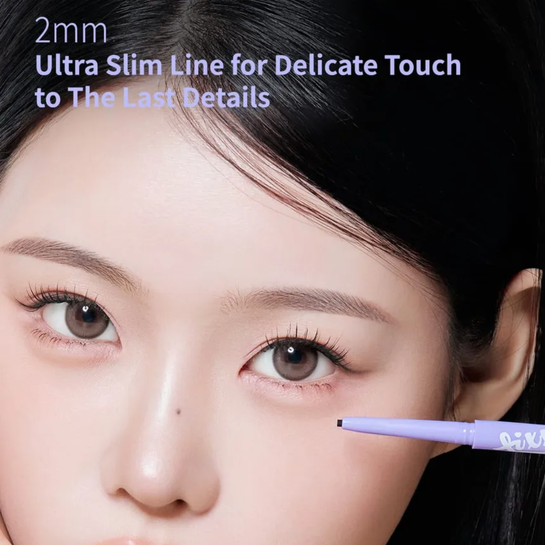 PEACH C Slim Waterproof Fixxyliner - Eyeliner 3 Colours no smudge korean beauty 2mm slim tip