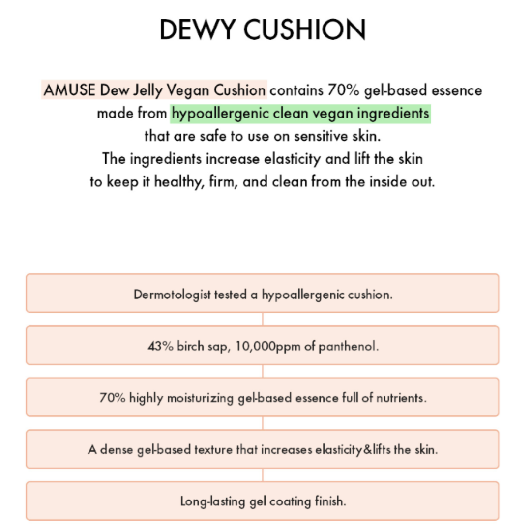 AMUSE Dew Jelly Master Vegan Cushion Foundation - 15g