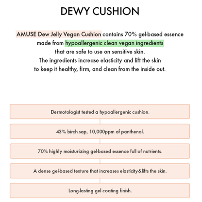 AMUSE Dew Jelly Master Vegan Cushion Foundation - 15g