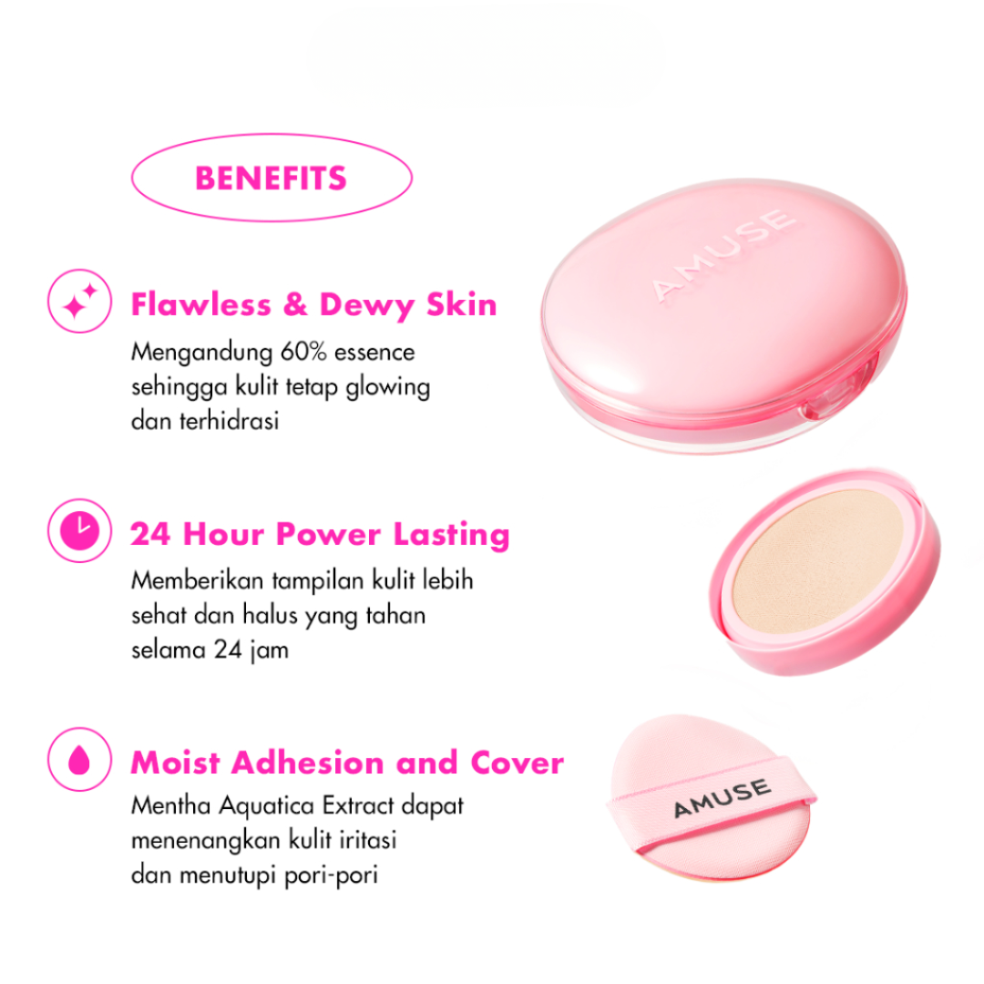 AMUSE Dew Power Cushion Vegan Cushion SPF50+ PA++++
