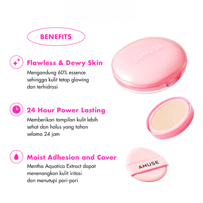AMUSE Dew Power Cushion Vegan Cushion SPF50+ PA++++