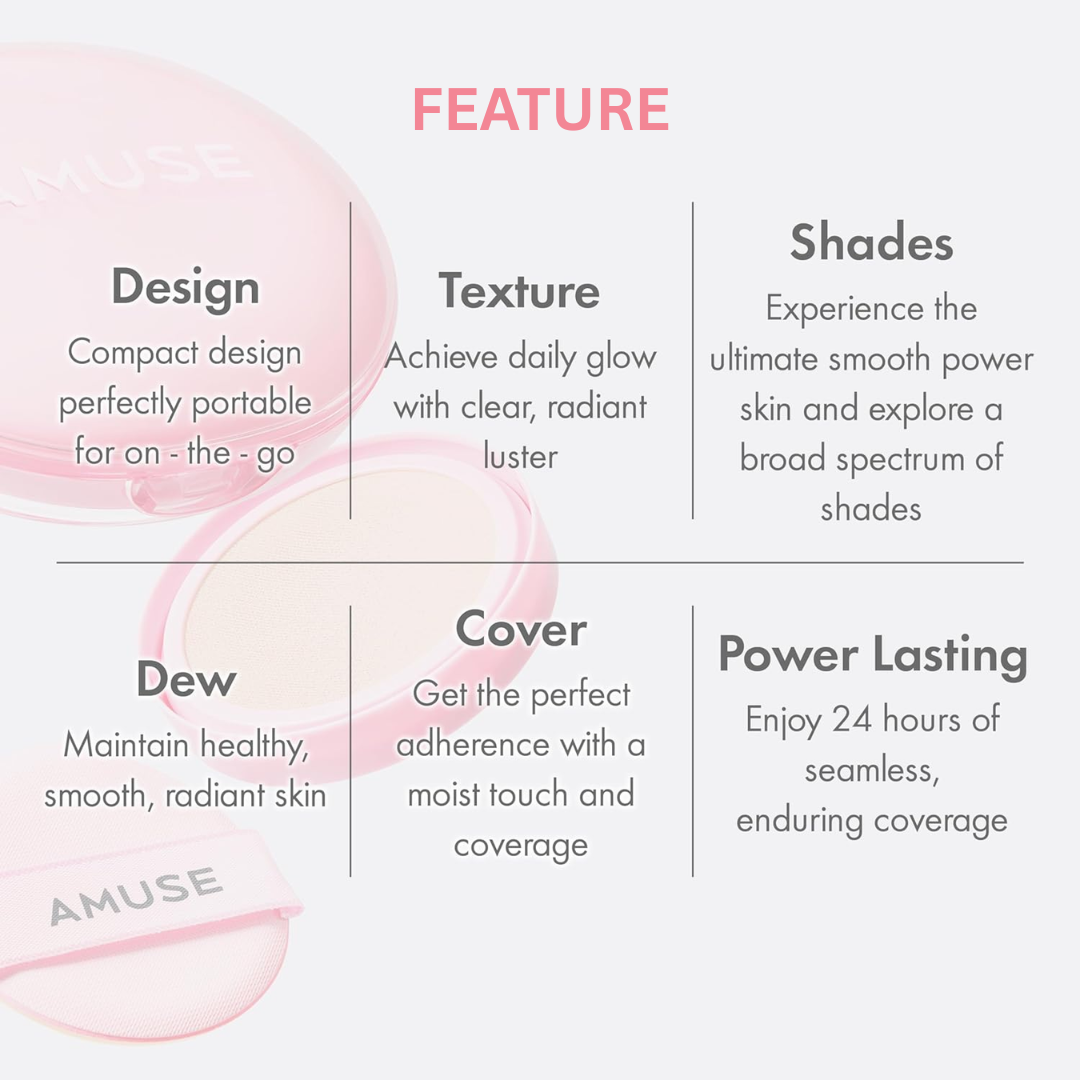 AMUSE Dew Power Cushion Vegan Cushion SPF50+ PA++++