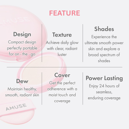 AMUSE Dew Power Cushion Vegan Cushion SPF50+ PA++++
