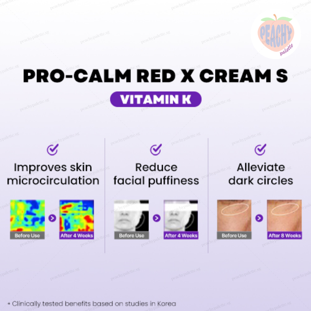 [HANMI] pro-calm red x cream 18ml – 3% vitamin k, dark circle care & puffiness soothing after-care