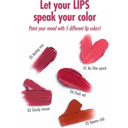 PEACH C Blurry Filter Lip & Cheek Tint - Buttercream Matte Lip Tint blurring effect - 5 Colours